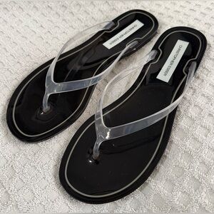 Christopher Esber Jo Jelly Flip Flops Sandals in Black Clear Size 39 US 9 Italy